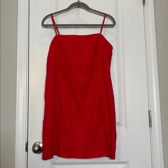 GAP Linen Blend Red Mini Dress for Women Slipper Red Large Petite - Picture 2 of 6